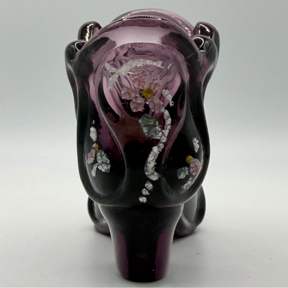 Fenton Amethyst Purple Hand Painted Glass Shoe - Signed - Sticker - Vintage EUC - Picture 4 of 11